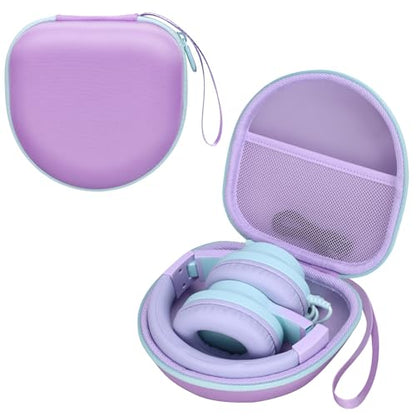 Kids Headphone Case for iClever/Candy Bila, Purple Mint(Case Only) | for Acer/iClever BTH12 HS19 BTH22 BTH20 BTH18 BTH26/JBL Junior 320/MIDOLA/JoySpark/EarFun/ADOOPE/IMYB/JLab Kids Headphone - color: Purple-Mint Green