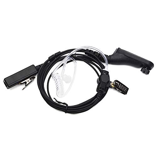 HYS Surveillance 2 Way Radio Earpiece Acoustic Coil Ear Tube Headset for Motorola XPR 6000 XPR6500 XPR6550 XPR 7000 XPR 7550 XiR-P8200 XiR-P8268 Walkie Talkie - color: Black