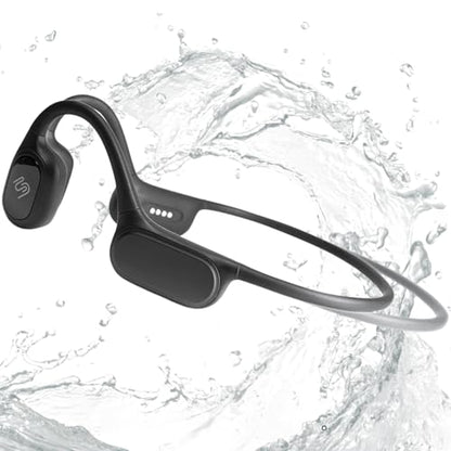FlowMotion Versa Open-Ear Swimming Headphones Bluetooth Bone Conduction Headphones, 32GB MP3 Player, IP68 Waterproof, Secure Fit for Workouts, Running, Swimming, Cycling, Gym, Built-in Microphone