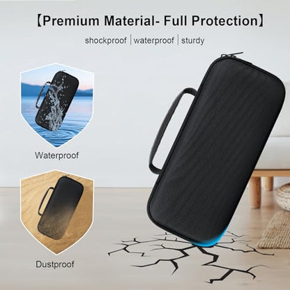 Elonbo Carrying Case for Bushnell Golf Wingman HD GPS Speaker, Black+ | Golf GPS Speaker and Handheld GPS Rangefinder Hard Travel Bag, with Mesh Pocket Handle Double Zipper, for Protective Storage - color: Black+ inside Black