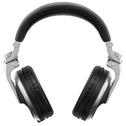 Pioneer DJ HDJ-X5 Over-Ear DJ Headphones - Silver Bundle with Case, Stand, and Austin Bazaar Polishing Cloth - color: HDJ-X5, style: Silver
