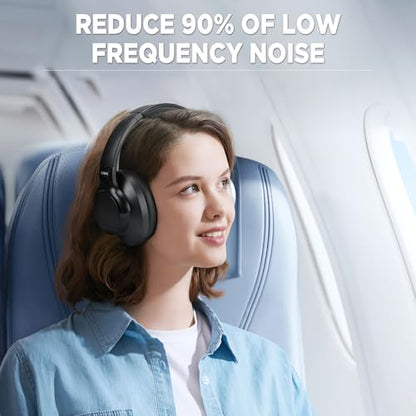 TUINYO Bluetooth Headphones Wireless, Over Ear Stereo Wireless Headset 40H Playtime with deep bass, Soft Memory-Protein Earmuffs, Built-in Mic Wired Mode PC/Cell Phones/TV- Rose Gold - color: Black