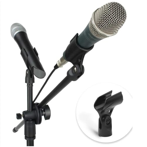 Generic WA371 Wireless Microphone Clip Holder Clamp for Shure QLXD2/SM58 Handheld Transmitter, 2 Pack, Black, MS-WA371