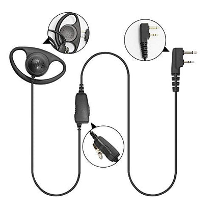 VBLL D Shape Ear Hook Earpiece with PTT Microphone Headset for IC-F3011 IC-F4011 IC-F3001 IC-F4001 IC-F1000 IC-F2000 IC-F3210D IC-F4210D IC-F3230D IC-F4230D IC-T70A V80 Radio