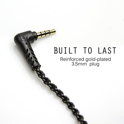 MEE audio MMCX Replacement Stereo Cable for Pinnacle P1 in-ear headphones (Black) (New Version) - style: MMCX Stereo Cable (Black)