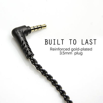 MEE audio MMCX Replacement Stereo Cable for Pinnacle P1 in-ear headphones (Black) (New Version) - style: MMCX Stereo Cable (Black)
