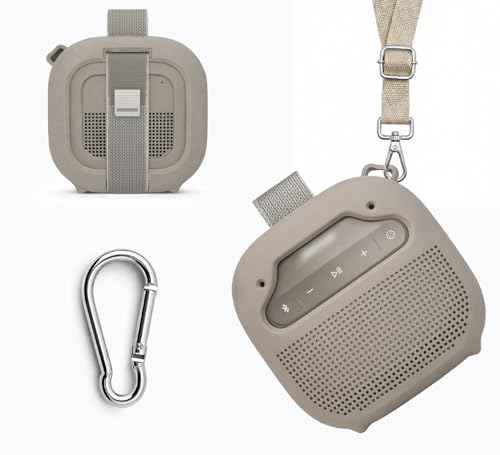 alltravel Silicone Cover for Bose New SoundLink Micro Portable Bluetooth Speaker (2nd Gen) with Neck Lanyard (Sandstone) - color: Sandstone