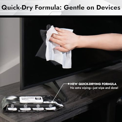 Air Jungles Electronic Wipes Screen Cleaner 70 Ct (Pack of 3), XL 8x10 Inch | No Cloth Needed, Cleaning LED Screen, TV, Computer, Tablet, Phone, Laptop, Monitor, Smart Watch, Headphone & Gaming Equipment - size: 70 Count (Pack of 3)