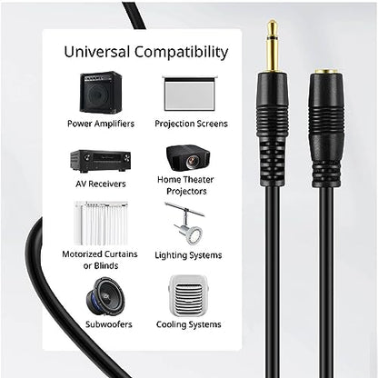 TNP 3.5mm Mono Extension Cable (10 FT) - 12V Trigger Cable, IR Infrared Sensor Receiver Extension Extender, 3.5mm 1/8" TS Monaural Mini Mono Audio Plug Jack Connector Male to Female Cable Wire Cord - size: 10FT