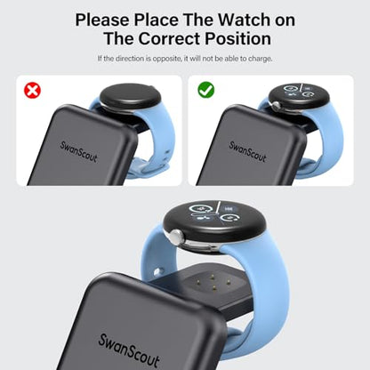 3 in 1 Charging Station for Google Pixel Watch 3/2, 25W Super Fast Wired USB C Charger Stand for Google Pixel 10/10 Pro/10 Pro XL/9/8/7, Pixel Buds Pro 2/2a, SwanScout 701G2, (Not for Pixel Watch 4/1)
