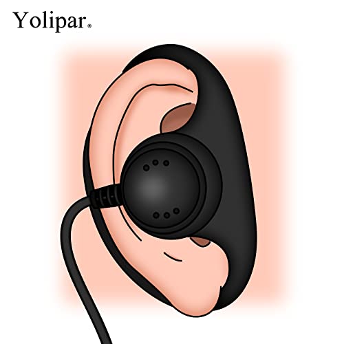 CLS1410 CLS1110 Earpiece Compatible with Motorola Radio CP200 GP300 GP2000 Walkie Talkie with PTT Mic 2 Pin Headset Single-Wire Surveillance Kit (D-Shaped, 2 PCS) - style: D-Shaped*2