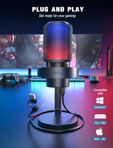 FIFINE AmpliGame A8 USB Gaming Condenser Microphone with RGB Control for PC - size: A8-Desktop