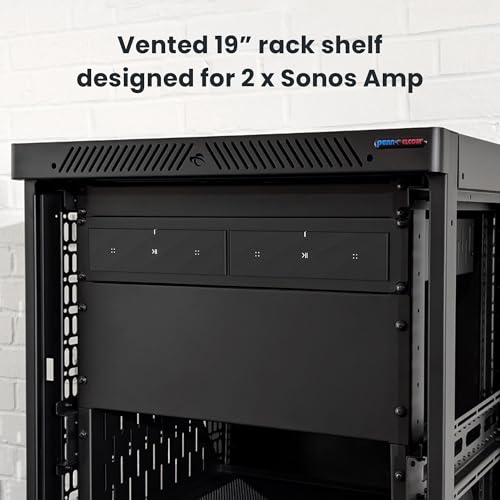 Penn Elcom Custom Media Rack Shelves Compatible with 2 x Sonos Amp Units - size: 2 x Sonos Amp Units