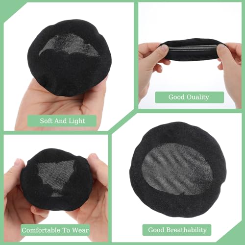 6pcs Fabric Headphone Ear Covers, Black Washable Ear Pad Covers Stretchable Earcup Spandex Headphone Protector Sweat Headset Cloth Fit 3.5" to 5.9