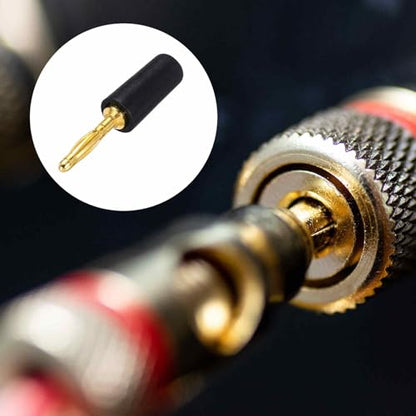 MECCANIXITY 4 Pcs 2mm Banana Plugs, 10A 6mm OD 26.5mm Length Speaker Wire Cable Plugs Connectors, Banana Jack Connector for Speaker Wire Audio Cable, Black - color: Black