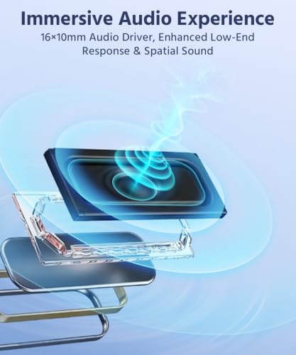Open Ear Earbuds, Soft Earhook, 56H Playtime, Bluetooth 6.0, Bass - color: Black