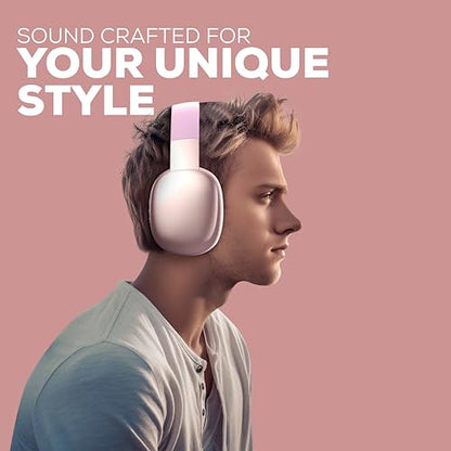 Gabba Goods Wireless Over Ear Bluetooth Headphones with Microphone - Wireless Headset -Noise Reduction - Bluetooth, Wired,Built in Micro SD for Travel, Home, Work TV,PC,Gaming,Cellphone (Pink) - color: Pink