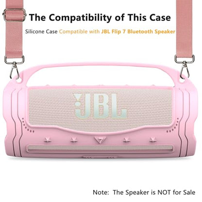 Silicone Cover Case for JBL Flip 7 Portable Bluetooth Speaker - color: Pink