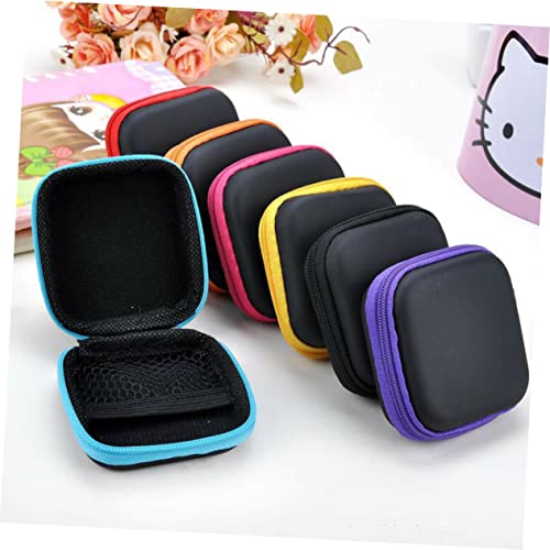 Lurrose Portable Mini EVA Headphone Case Hard Water Resistant Earphone Pouch with Soft Lining and Mesh Pocket for Travel Carrying Small Accessories Yellow