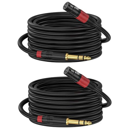 1/4" TRS to XLR 3M Pro Balanced Interconnect Cable,XLR Female to 1/4 Inch (6.35mm) Stereo Balanced Microphone Stereo Audio Converter AdapterCable 2Pack- 10Feet - style: XLR Female to 6.35mm-2Pack