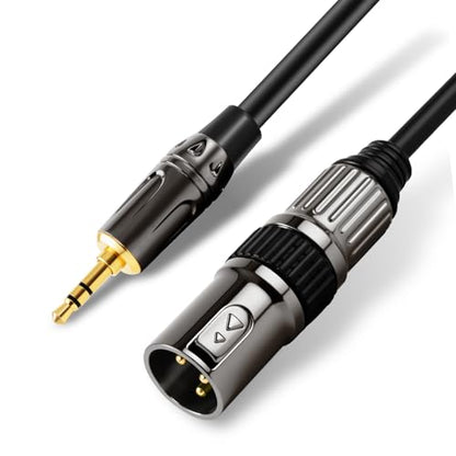 XLR to 3.5mm (1/8 inch) Microphone Cables, 1 Pack 6 Feet Oxygen-Free Copper 3-Pin Male to Male XLR Cables for Smartphone,Laptop, MP3 Player, Podcast Audio Mixer and More - size: 6 Feet, style: 1 Pack(XLR to 3.5mm Cables)
