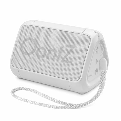 OontZ Angle Solo Compact Bluetooth Speaker, 14-Hour Playtime, White | Compact 5W Bluetooth speaker with clear sound, 100-ft range, IPX5, mic, AUX Input and USB-C Charging Cable. - color: White