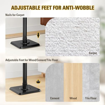 Mounting Dream Height Adjustable Speaker Stands for Bookshelf Speakers | Pair Floor Stand for Satellite & Small Speakers, Surround Sound stand for Bose Polk JBL Sony Yamaha and Others - 11LBS MD5402 - size: 9.4" W x 18" H Speaker