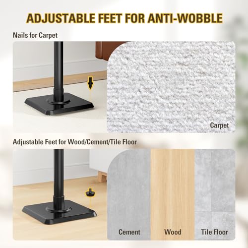 Mounting Dream Height Adjustable Speaker Stands for Bookshelf Speakers | Pair Floor Stand for Satellite & Small Speakers, Surround Sound stand for Bose Polk JBL Sony Yamaha and Others - 11LBS MD5402 - size: 9.4" W x 18" H Speaker