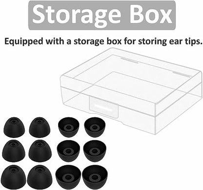 Replacement Ear Tips Eartips Ear Plug Ear Gels Compatible with JBL Vibe 200TWS Earbuds,JNSA Silicone Ear Tip Replacement for JBL Vibe 200TWS,S/M/L 6 Pairs,Black 532 - color: Black