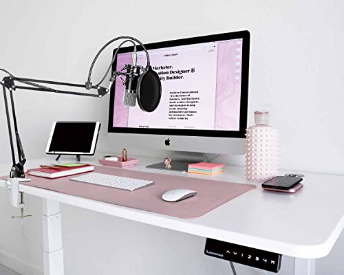 Replacement Heavy Duty C Clamp for 1/2” Base Magnifying Lamp,Desk Lamp,Swing Arm Lamp,Phone I pad Mount,Tablet Mic Holder,Table Mount Clamp for Microphone Stand Mic Boom Arm (ALU White) - color: Alu White