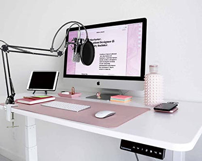 Replacement Heavy Duty C Clamp for 1/2” Base Magnifying Lamp,Desk Lamp,Swing Arm Lamp,Phone I pad Mount,Tablet Mic Holder,Table Mount Clamp for Microphone Stand Mic Boom Arm (ALU White) - color: Alu White