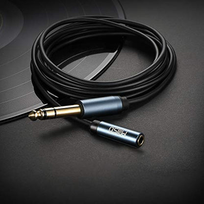 1/4 to 3.5mm Headphone Adapter 10 FT TRS 6.35mm Male to 3.5mm Female | 1/4 Male to 1/8 Female Stereo Audio Jack Adapter for Amplifiers, Guitar Amp, Keyboard Piano, Home Theater, Headphone, PC - color: Blue, size: 10 FT
