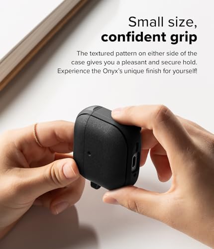 Ringke Onyx Magnetic for AirPods 4 Case [Compatible with MagSafe] Oil & Dirt Resistant Feels Good in The Hand Non-Slip Lightweight Cover with Carabiner - Black - color: Black, size: AirPods 4
