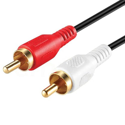 Cmple - 2 RCA Cables 3ft Dual RCA Male to Male Stereo Audio Speaker Cable Red and White Plugs Cord for Subwoofer, Audio Mixer, Amplifier, Car Stereo, Marine Audio - Black - size: 3FT