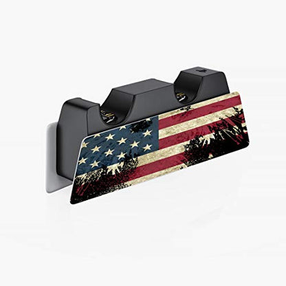 PlayVital US Flag The Stars & Stripes Full Set Skin Decal for ps5 Console Digital Edition, Sticker Vinyl Decal for ps5 Controller & Charging Station & Headset & Media Remote - color: US Flag The Stars & Stripes