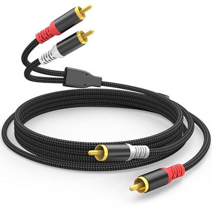 HOSONGIN RCA Audio Cable 3.3FT - Dual Shielded Noise Free Durable Braided Male to Male Long Audio Cord for Home Theater/Amplifier/Speaker/Audio Receiver/Vinyl Record Player/SoundBar - 3.3 feet - size: 3.3FT-1Pack