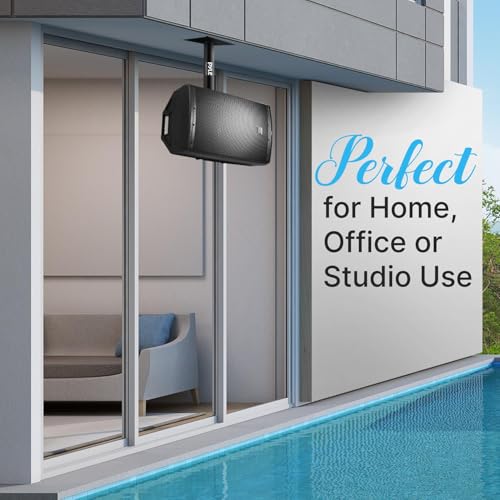 Pyle Universal Speaker Mounting Bracket - Ceiling & Wall Speaker Mount with Adjustable Swivel Tilt, 13.4" Retractable Telescopic Arm, 75 lbs Max Load - Ideal for Home Surround Sound Systems (Pair) - style: Steel Pin (Tilt & Swivel)