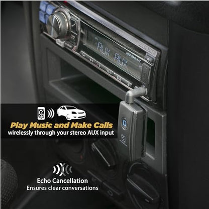 Scosche BTR3-SP BTFREQ Universal Bluetooth Wireless Audio Streaming and Handsfree Calling Receiver, Connect to Earbuds, Headphones, Car Stereo, Black - color: Black