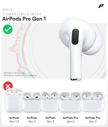 Proof Labs 3 Pairs for AirPods Pro 1st Gen Ear Hooks Covers [Added Storage Pouch] Anti Slip Ear Tips Accessories Compatible with Apple AirPods Pro Generation 1 (White)