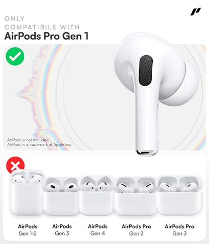 Proof Labs 3 Pairs for AirPods Pro 1st Gen Ear Hooks Covers [Added Storage Pouch] Anti Slip Ear Tips Accessories Compatible with Apple AirPods Pro Generation 1 (White)