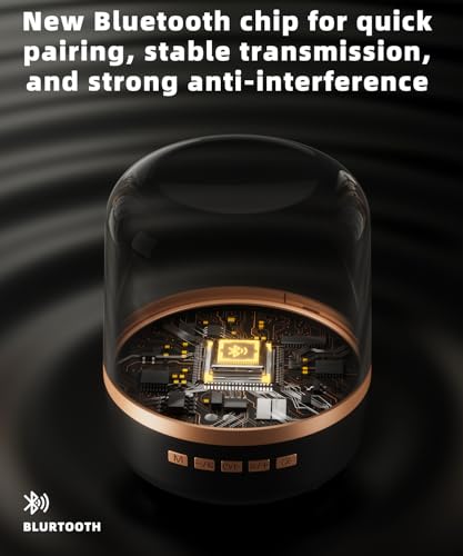 Portable Bluetooth Speaker, TWS Pairing Deep Bass LED Lights, Rechargeable