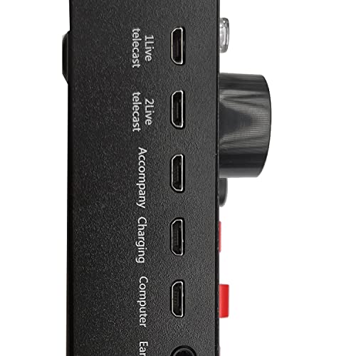 V8S Microphone USB Rechargeable DSP External Mixer Karaoke 3.5Mm Interface Sound Card Portable Live Broadcast Stereo, Black, 500366341