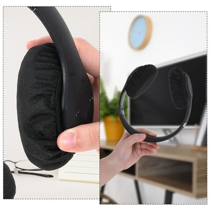Piriuuo 2 Pairs Headphone Covers, Washable Headphone Ear Covers Stretchable Headphone Covers for Ears Black Headset Ear Covers Earphone Covers Headphone Ear Covers Replacement