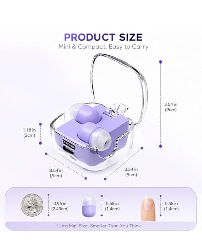 Mini Invisible Earbuds Hidden Smallest Discreet Skin Tone Sleep Wireless Bluetooth Ear Buds for Small Ears Tiny Headphones Side Isolation No Low Battery for Sleeping Working - color: Beige
