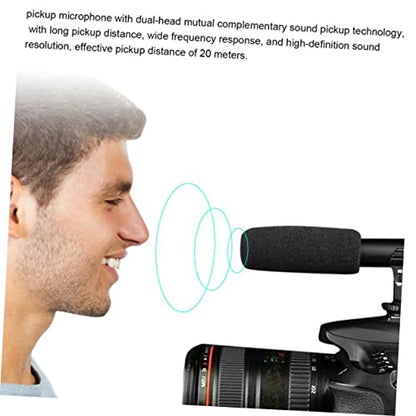Hemoton Professional Interview Microphone for DSLR Cameras Wide Compatibility Stereo High-Sensitivity Recording Mic for Video Filmmaking and Live Streaming Voice Capture