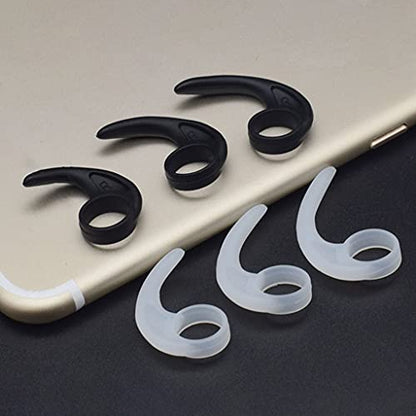 5 Pairs Silicone Earbud Hooks Earphone Sport Grips Flaps W-ings Adapters Eartips for in-Ear and Channel Headphones,Earbud Hooks - size: Medium