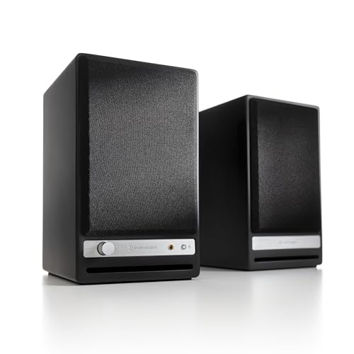 Audioengine HD4 Powered Bookshelf Speakers – Bluetooth 5.3 aptX Adaptive, | 24-Bit DAC, Desktop Speakers for Music, Gaming and Home Audio - Black - color: Black, style: Active