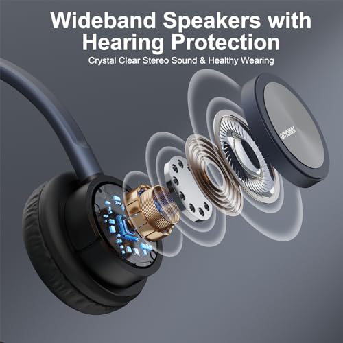 One Ear Wired Headphone for Deskphones, Telephone Headset with QD-RJ9 Jack & Noise Cancelling Microphone for Office Call Center, Works for Grandstream,Snom,Yealink,Fanvil,Cisco IP Phones and More