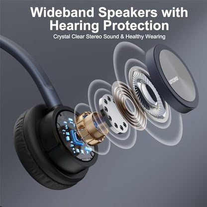 One Ear Wired Headphone for Deskphones, Telephone Headset with QD-RJ9 Jack & Noise Cancelling Microphone for Office Call Center, Works for Grandstream,Snom,Yealink,Fanvil,Cisco IP Phones and More
