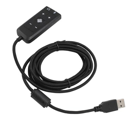 VBESTLIFE USB Sound Card, 7.1 Virtual Surround Audio Adapter with Headphone & Microphone Jacks for PC Gaming, USB to 3.5mm DAC for Esports FPS, External Sound Card with LED Indicator
